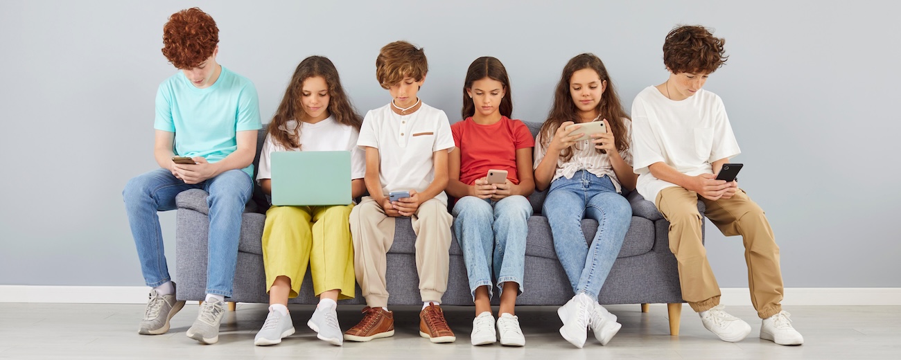 Kids on phones